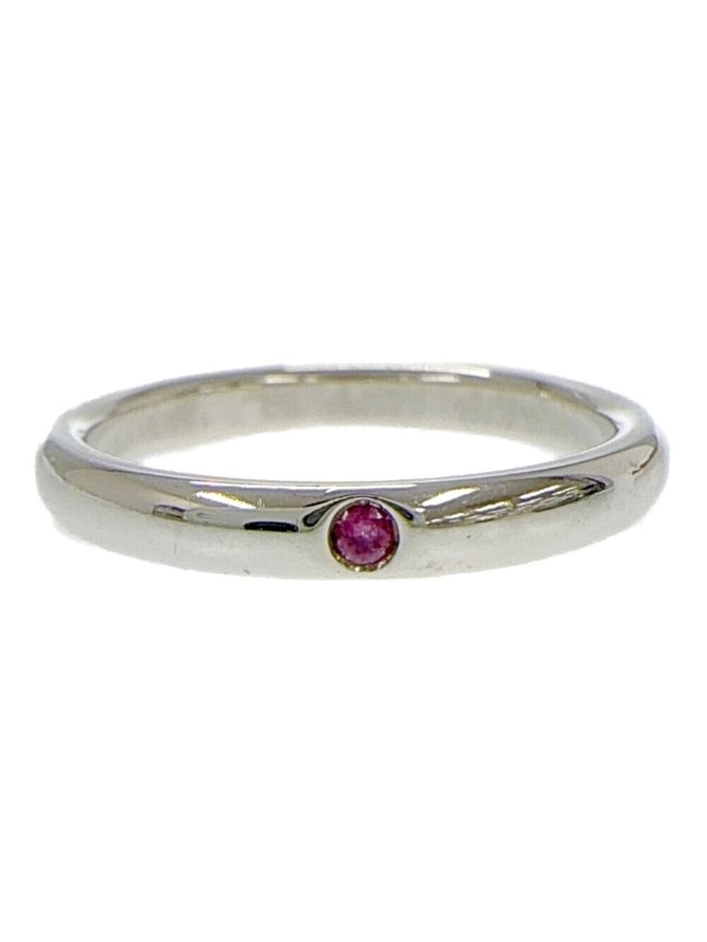 Tiffany & Co Silver Stacking Band Ring Pink